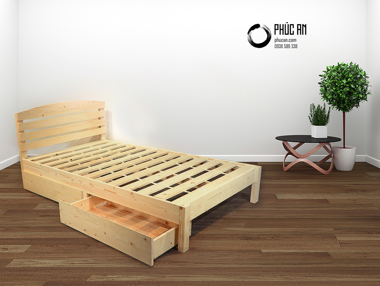 Thoải mái tận hưởng giấc ngủ ngon và thanh bình với chiếc giường ngủ gỗ thông thiết kế tinh tế và chất lượng đảm bảo. Bạn sẽ không muốn mở mắt ra sau giấc ngủ dài đêm nay.